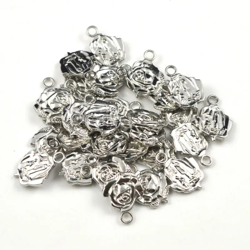 Модная религиозная медаль из сплава одна сторона с розой и другая нашей леди |