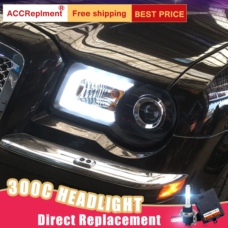 2 шт. светодиодный фары для Chrysler 300C 2005 2012 Автомобильные ангельские глазки