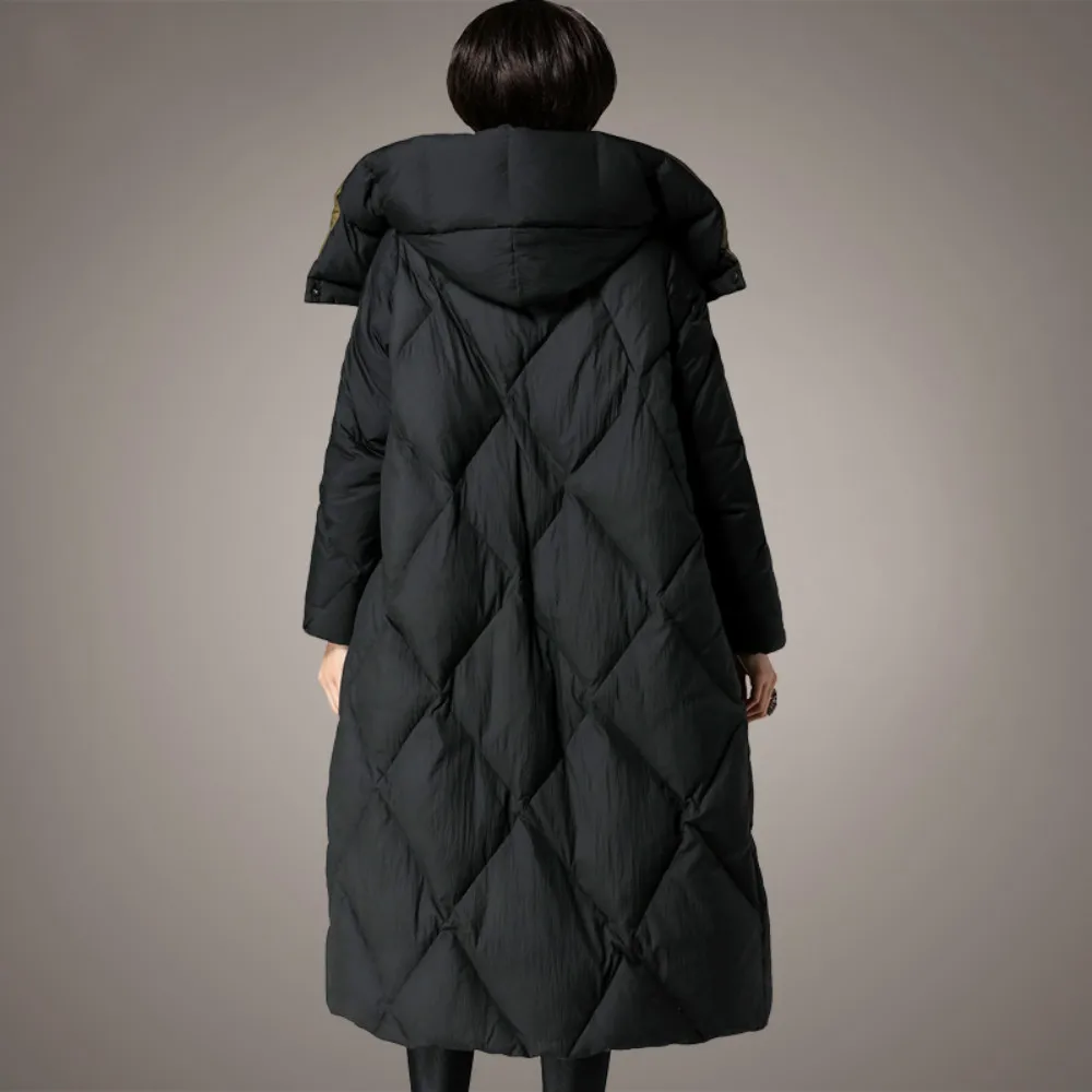 Женская Длинная зимняя куртка на утином пуху Размеры M ~ 5XL | одежда