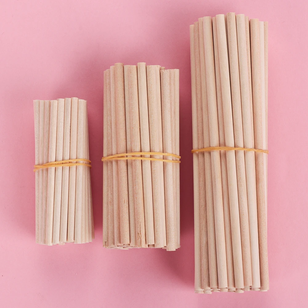 

10/50PCS Pine Round Wooden Rods counting Sticks Educational Toys Premium Durable Dowel Building Model Woodworking DIY Crafts