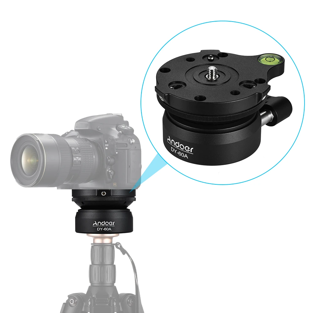 Штатив Andoer для зеркальных камер Canon Nikon Sony 15 градусов|ball head|leveling basetripod leveling base |