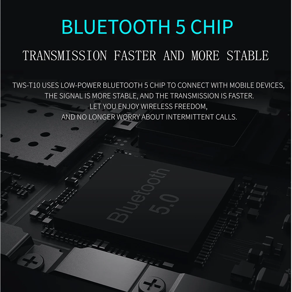 Наушники-вкладыши TWS с V5.0 Bluetooth наушники Беспроводной наушники глубокий бас стерео звук Шум снижение с зарядным устройством для iPhone Sanmsun