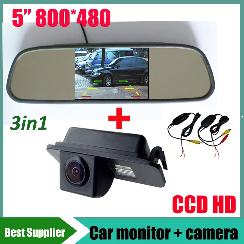 5 дюймовый автомобильный монитор LCD + CCD Автомобильная камера заднего вида для