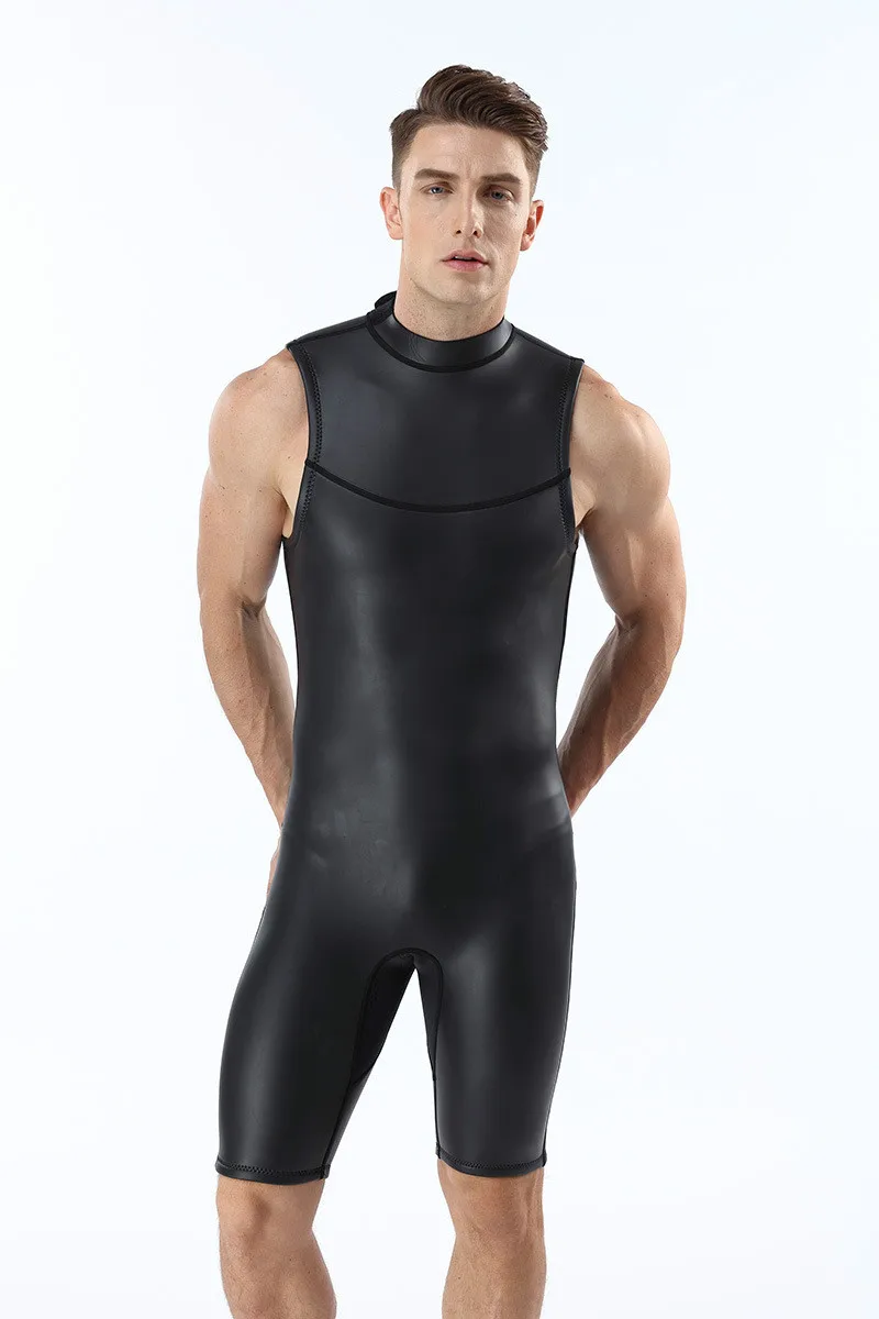 Мужские и женские 2 мм цельный гидрокостюм CR Короткий без рукавов гладкая кожа