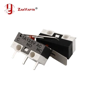 Микропереключатель 10 шт.лот, с тремя прямыми ножками, мышка, боковая клавиша, Мгновенный микропереключатель, 1A125 В переменного тока для Makerbot MK7MK8