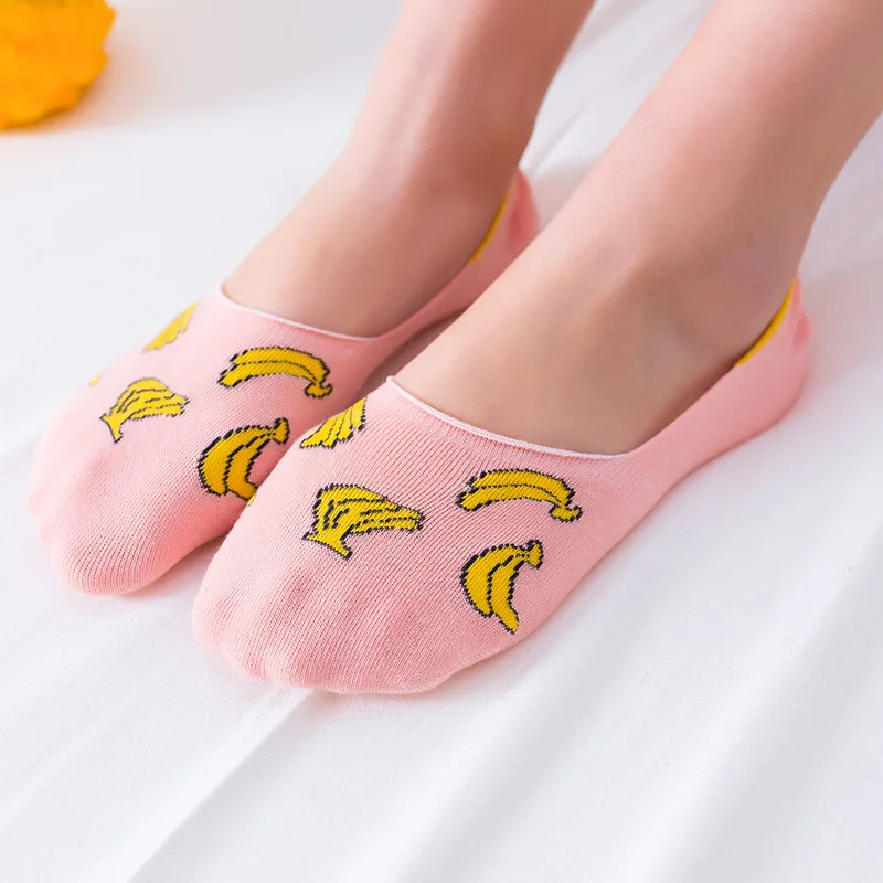 5 цветов силиконовые Нескользящие носки женские короткие милые хлопковые до