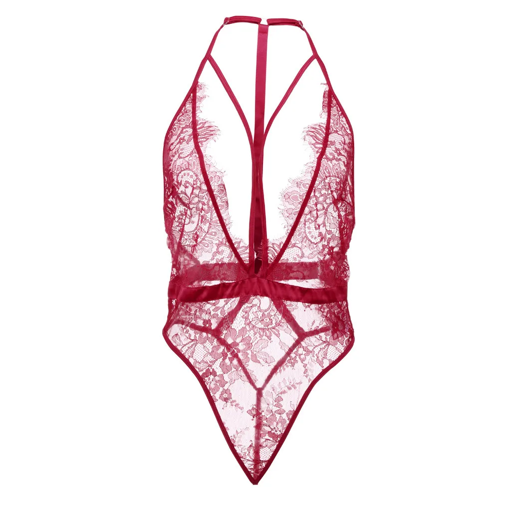 Women Underwear Flower Lace Mesh Cloth V Neck Sleepwear Strap Chemise Sexy Lingerie baby doll mujer intimo donna sexy hot porno |