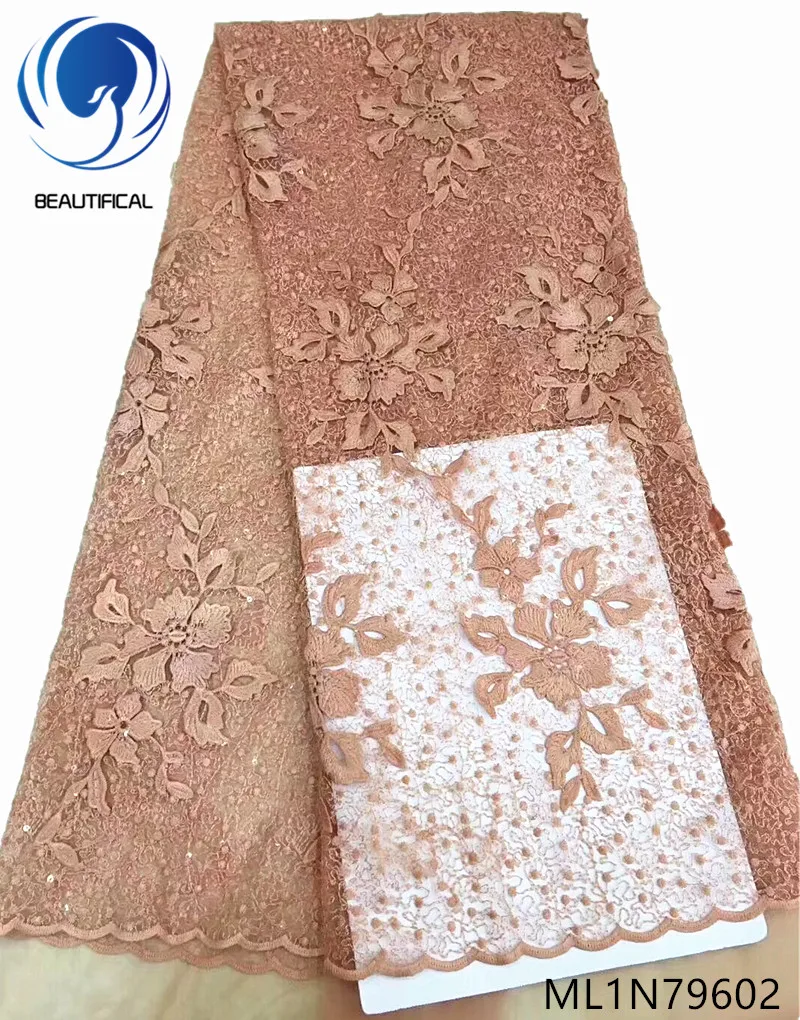 

BEAUTIFICAL tulle lace bridal fabric white embroidery french net lace faabric african 2019 ML1N796