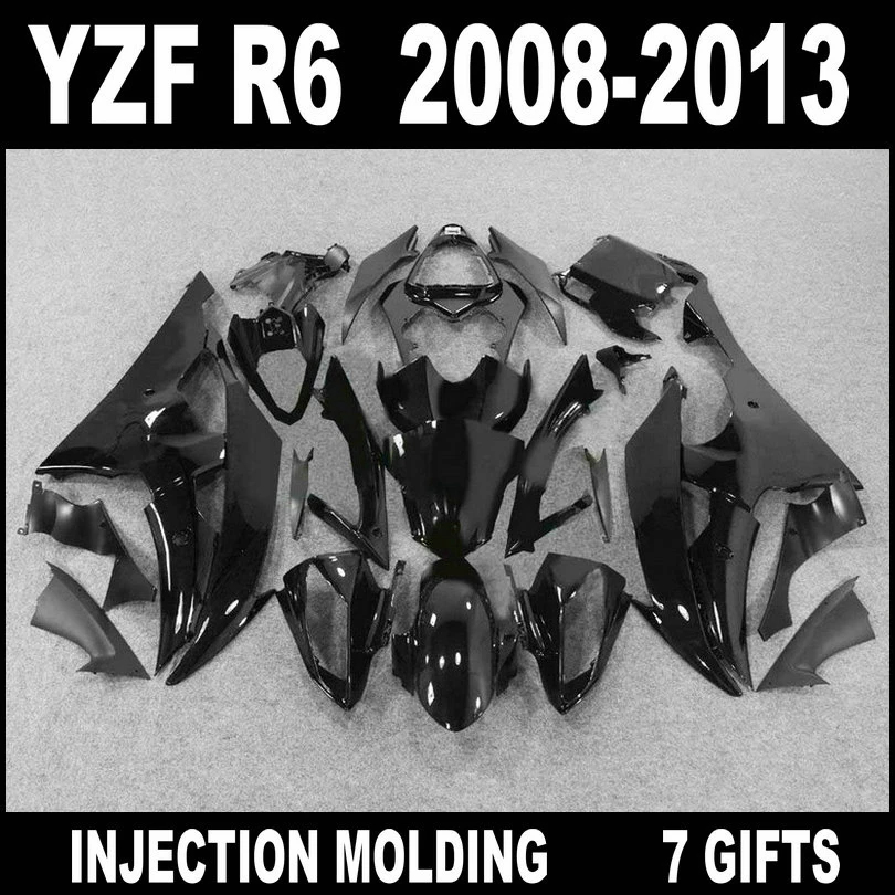 Горячая Распродажа литьевая форма для YAMAHA R6 2008 2009 2013 глянцевый плоский черный
