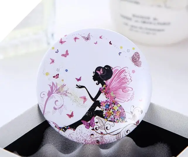 1 шт. круглое зеркало для макияжа с мультяшным рисунком портативные компактные