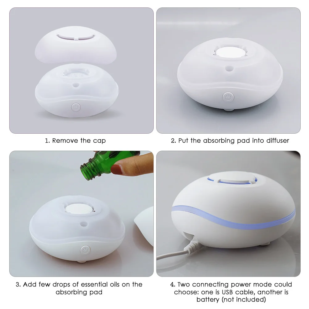 Car Diffuser Aromatherapy Air Purifier Essential Oil USB Round Waterless Portable Room Travel Battery Powered With LED Light | Автомобили