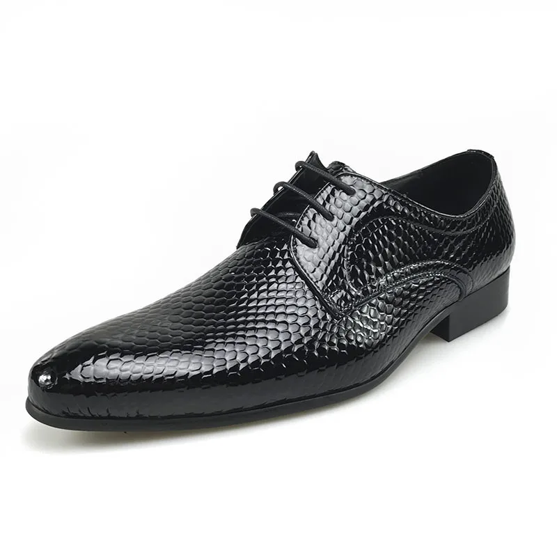 Мужская Свадебная обувь GRIMENTIN черная итальянская деловая из натуральной кожи с