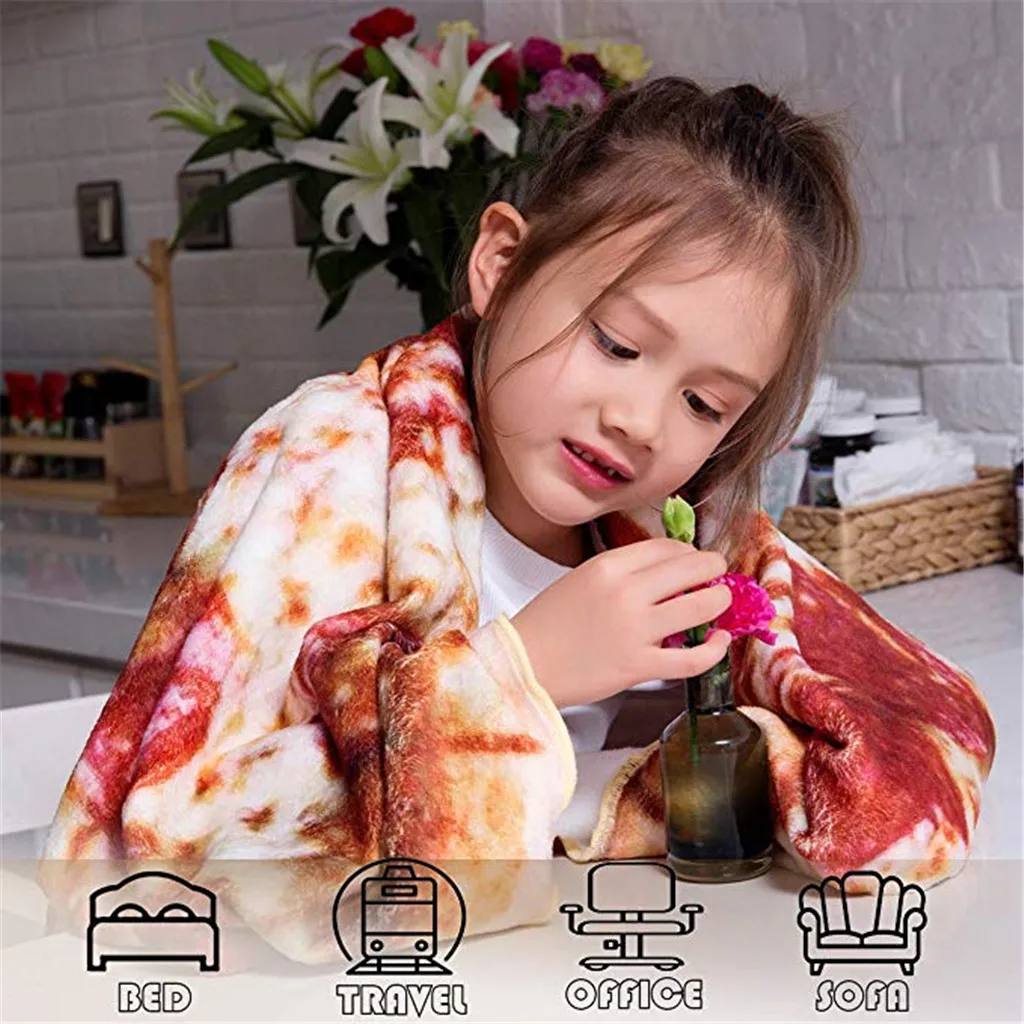 Одеяло для пиццы круглое одеяло новинка мягкое Фланелевое 3D с принтом плюшевое