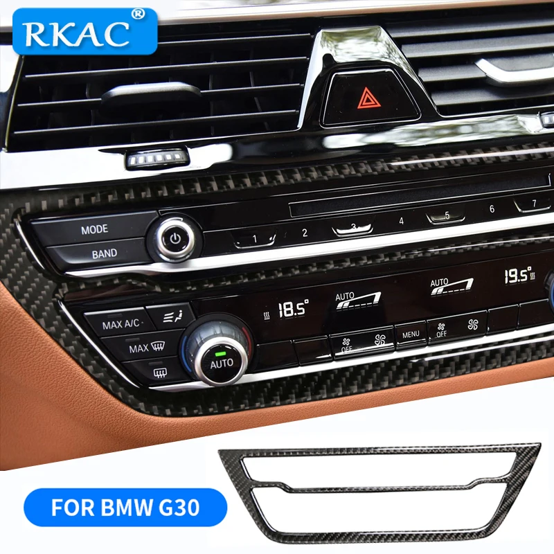 

Carbon Fiber Strip Air Conditioning CD Panel Decorative Cover Trim Interior Accessories Car Styling Sticker for BMW G30 5 Series