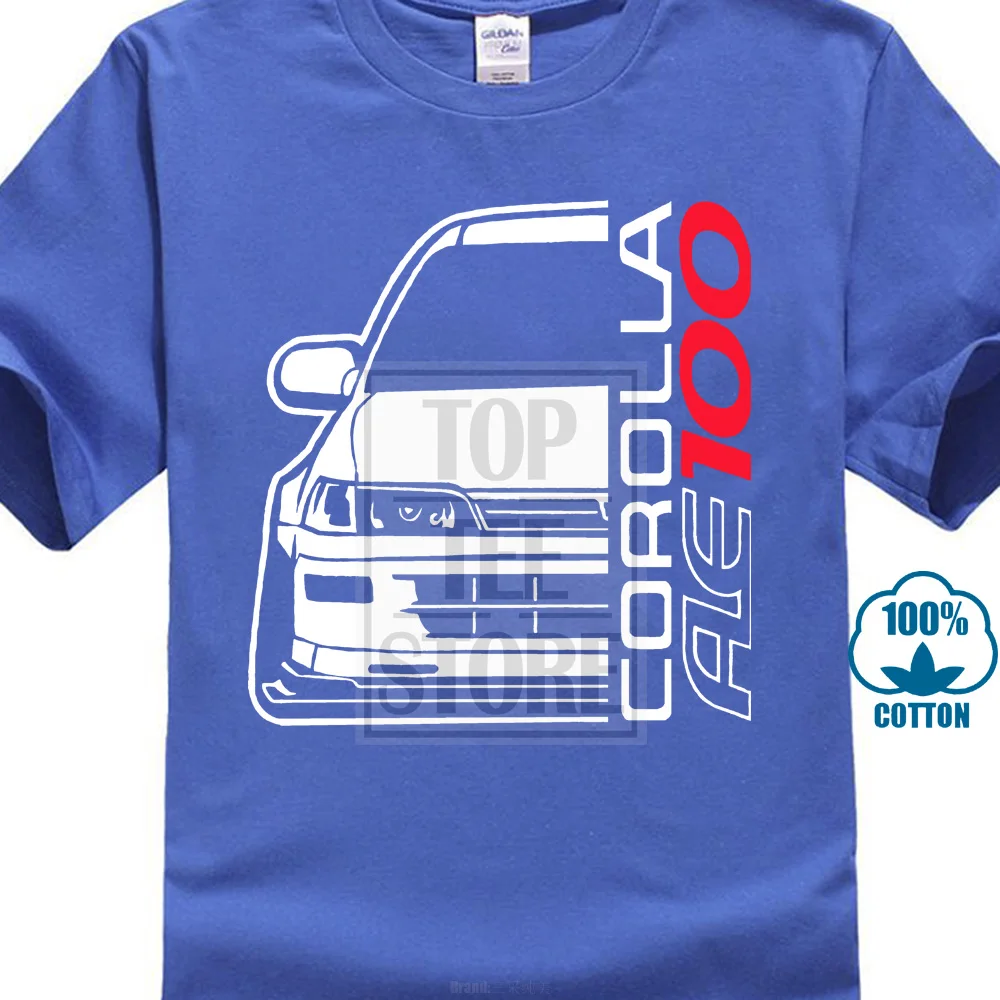 Синий Логотип Corolla Ae100, футболка, все цвета, Мужская футболка, Homme, для высоких и больших мужчин, обидные футболки - Цвет: Синий