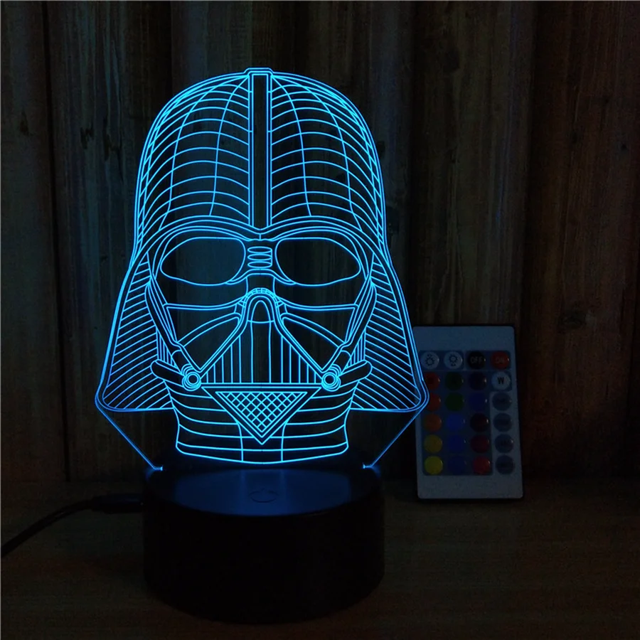 Звездные войны Дарт Вейдер 3D иллюзия светодиодная USB лампа сенсорная RGB 7 цветов