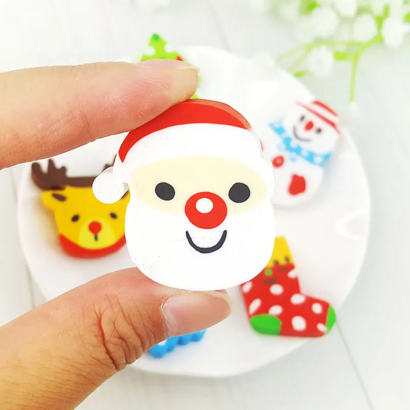 6 шт./кор. kawaii Рождество костюмы Резиновая Ластик Творческий канцелярские школьные принадлежности papelaria дети подарок обучения поставк