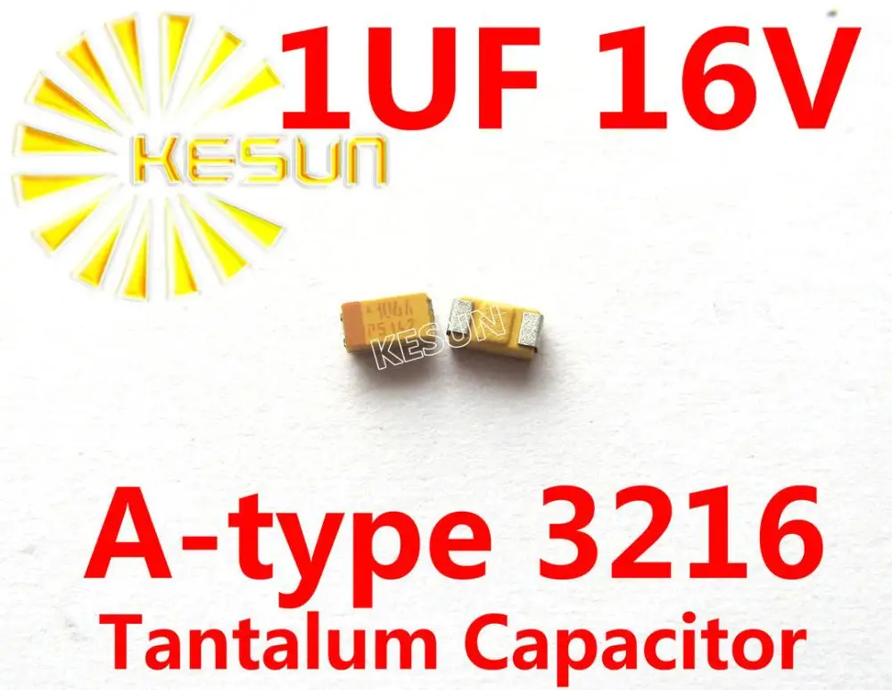 

1 мкФ 16V A Тип 1206 3216 105C SMD Танталовый конденсатор TAJA105K016RNJ x100PCS Бесплатная доставка