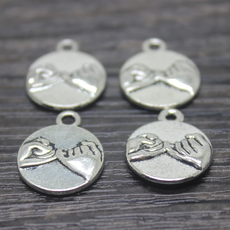 30 шт.-14 мм Античное тибетское серебро ручная работа пинки обещание шармы