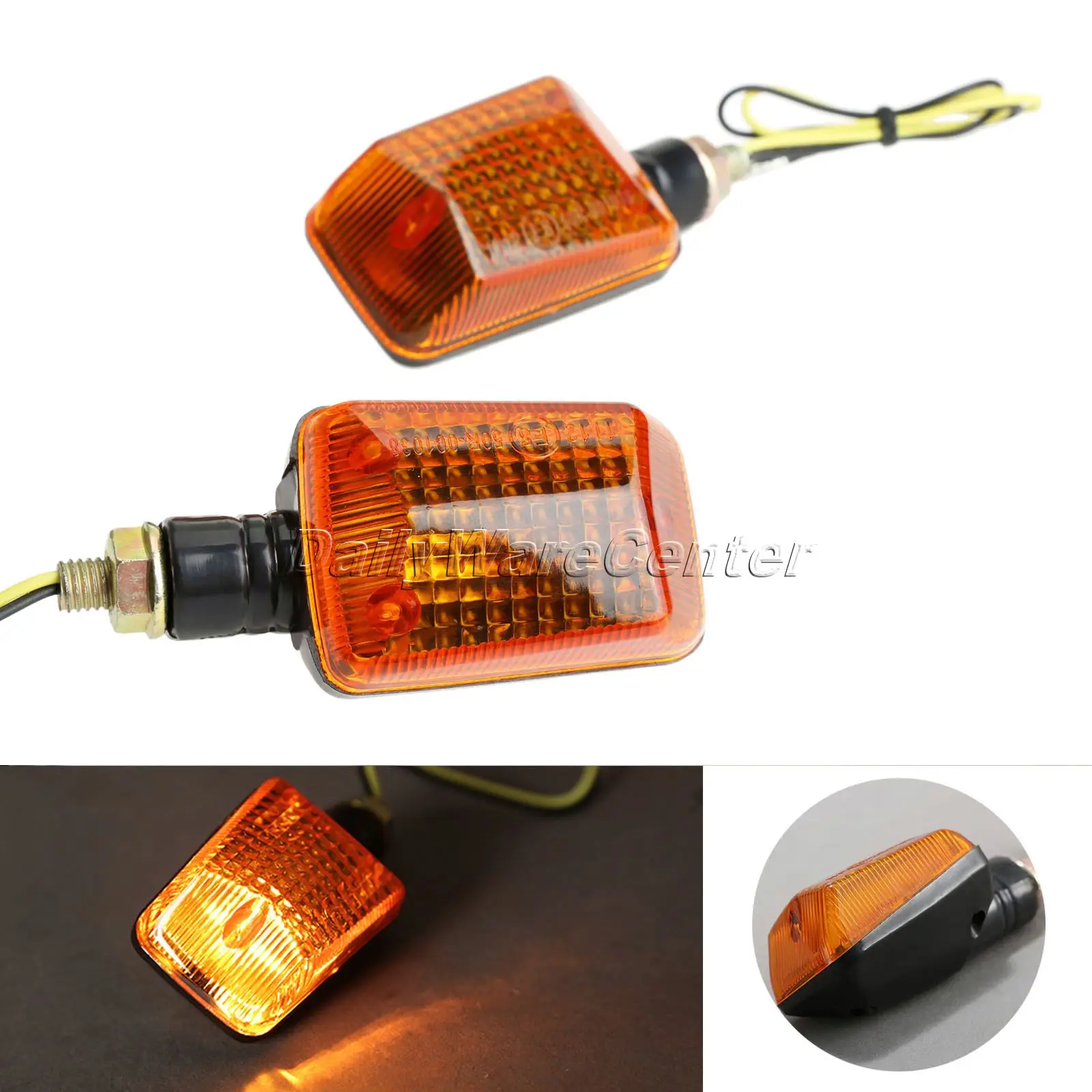2x мотоциклетные янтарные указатели поворота световые индикаторы Lamp12V