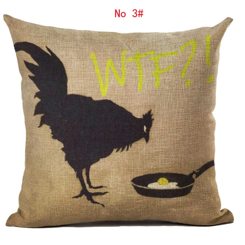 45 см * фото петуха льняная хлопковая подушка чехол для дивана наволочка с