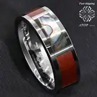 Серебряное вольфрамовое кольцо 8 мм, инкрустация ушка из дерева КоА, обручальное кольцо, мужские украшения