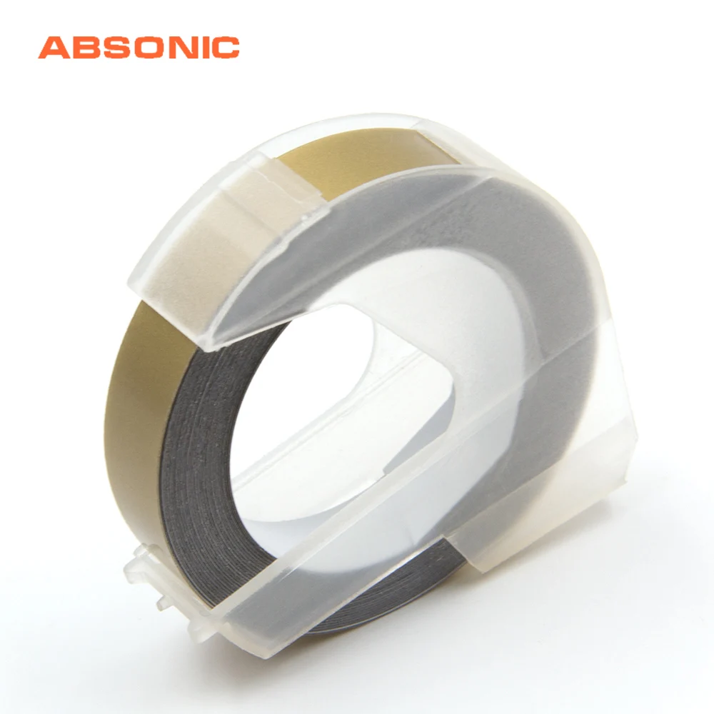 Absoonic Gold совместимый с DYMO 3D пластиковое тиснение Xpress этикетка лента 9 мм для 1610/1575
