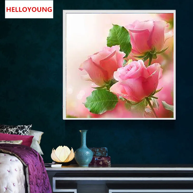 DIY 5D Вышивка с алмазной вышивкой цветы Круглые алмазная живопись наборы для