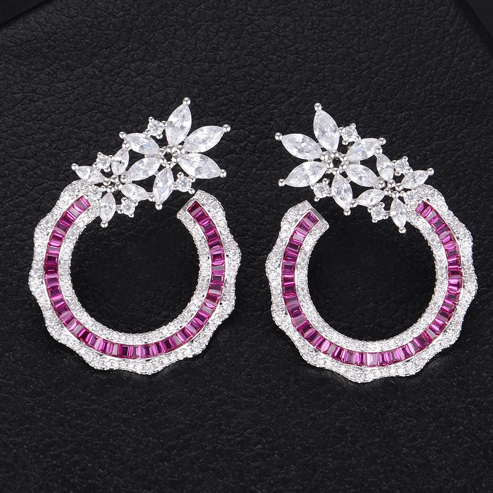 

SISCATHY Iregular Full Geometric Micro Cubic Zirconia CZ Earrings For Women Wedding Bridal Party Party Dressing Up Earrings