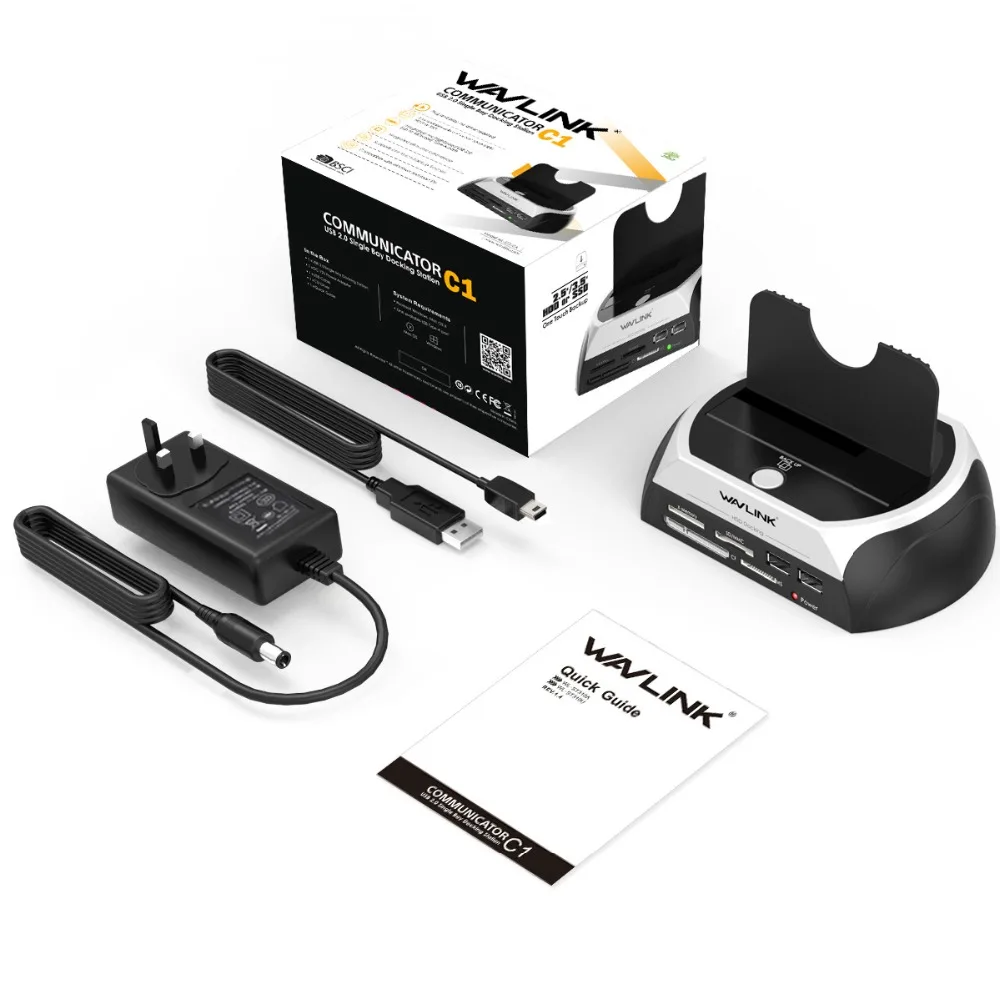 Wavlink все в 1 SATA HDD док-станция корпус с несколькими кард-ридером слот USB2.0 2,5/3,5 дюймов жесткий диск Док-станция