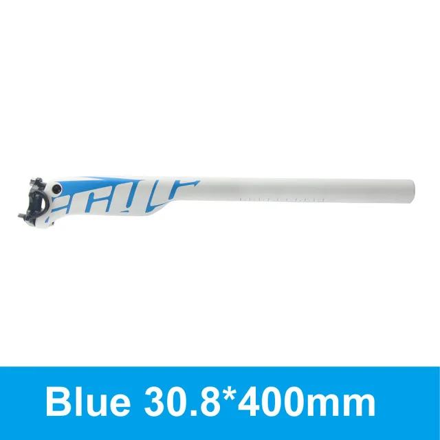 whiteXblue 30.8x400 Ullicyc новые стойка сидения для горного велосипеда MTB/дорожный велосипед Запчасти полный карбоновое волокно+ сплав крышка Подседельный штырь 27,2/30,8/31,6*350/400 мм - Цвет: whiteXblue 30.8x400