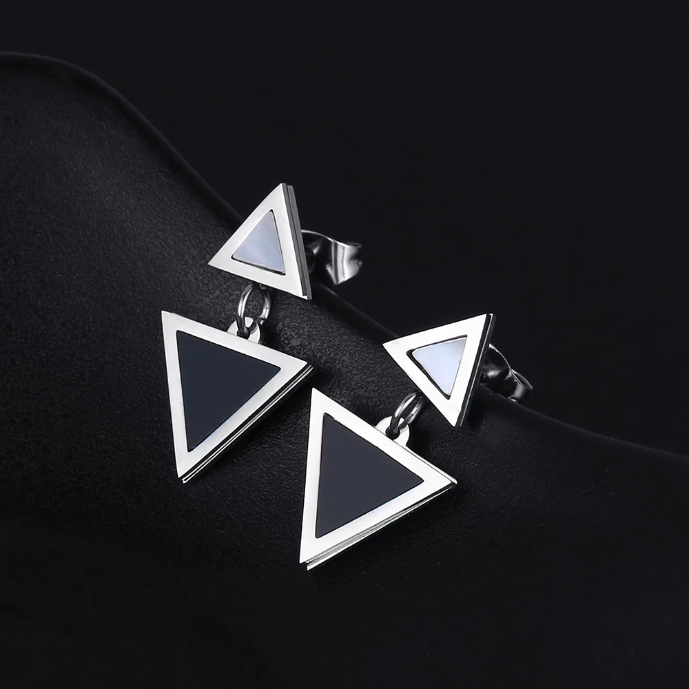Европейские модные украшения позолоченные/посеребренные треугольные серьги из