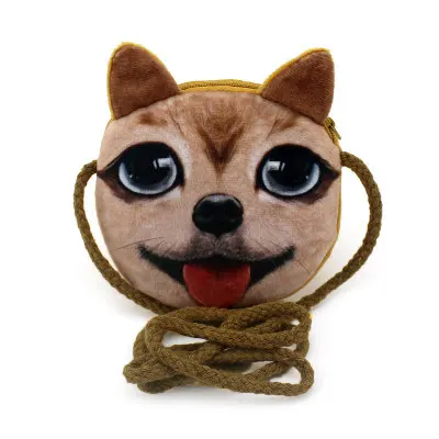 Весь милый мультфильм 3D печать животных мини портмоне держатели Cat плечо мешок