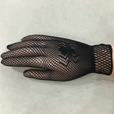 mesh gloves Black Черный Белый Леди Девушка принцесса сексуальный Дискотека Танцевальный костюм праздничное кружевное палец ажурные сетки короткие варежки Перчатки 133 - Цвет: mesh gloves Black