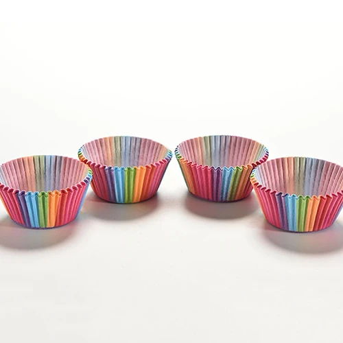 100 Шт Красочная разноцветная Бумага торт Кекс вкладыши вечерние выпечки Маффин