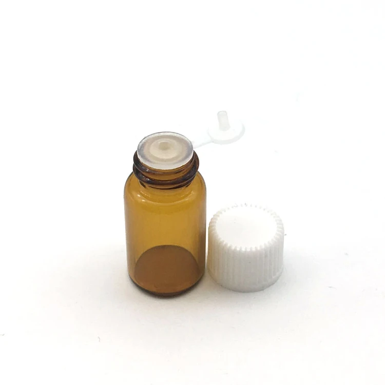 Amber With White Cap 5 шт. 3 мл мини эфирное масло стеклянная бутылка с отверстием редуктор сиамские пробирки янтарные Пробники - Цвет: Amber With White Cap