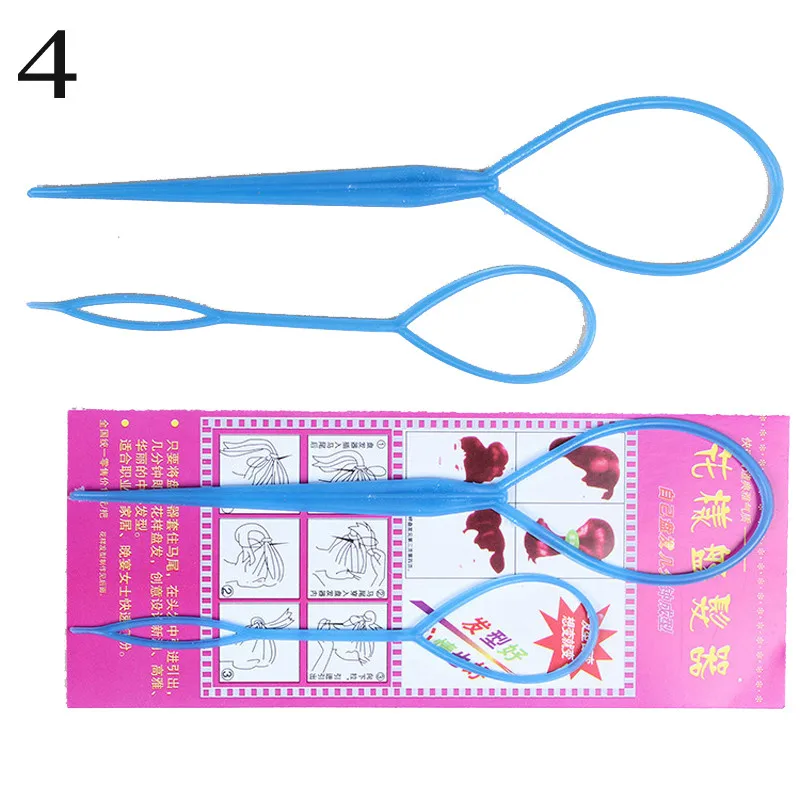 2Pcs Ponytail Creator Plastic Loop Styling Tools Tail Clip Hair Braid Maker Tool Fashion Salon Tie Set |