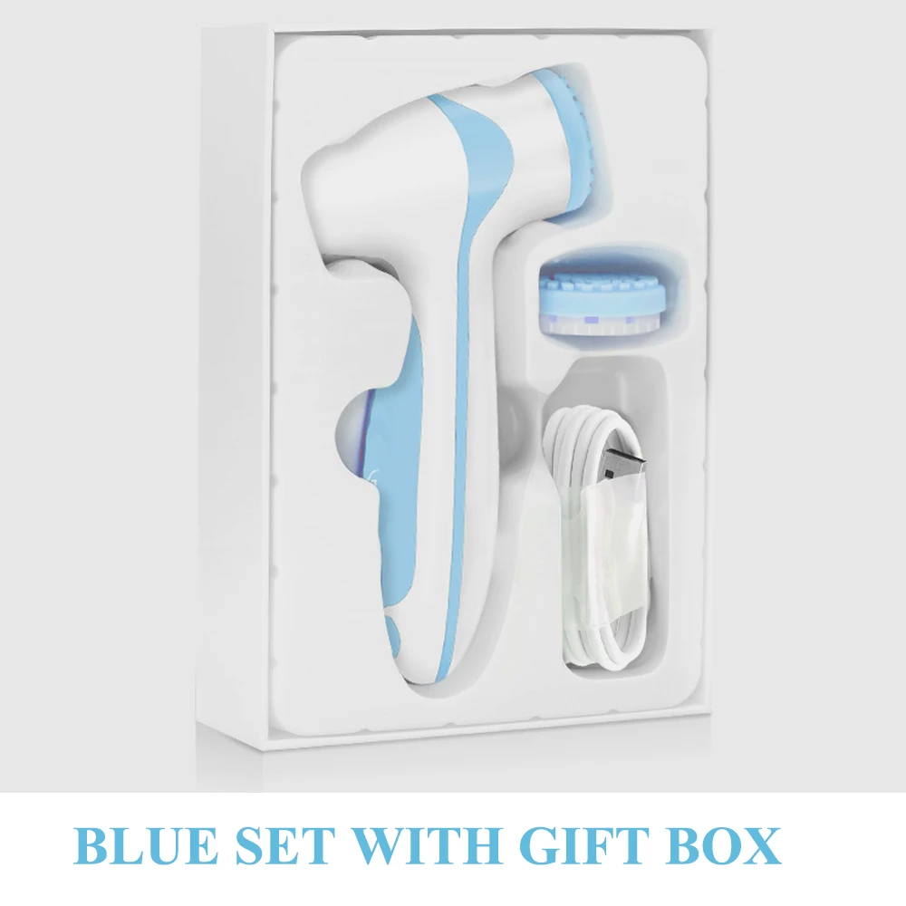 BLUE WITH BOX Dropshipping Link For Vip Electric Facial Cleansing Brush Sonic Pore Cleaner Nu Galvanic Spa Skin Care Massager Face lift - Цвет: BLUE WITH BOX