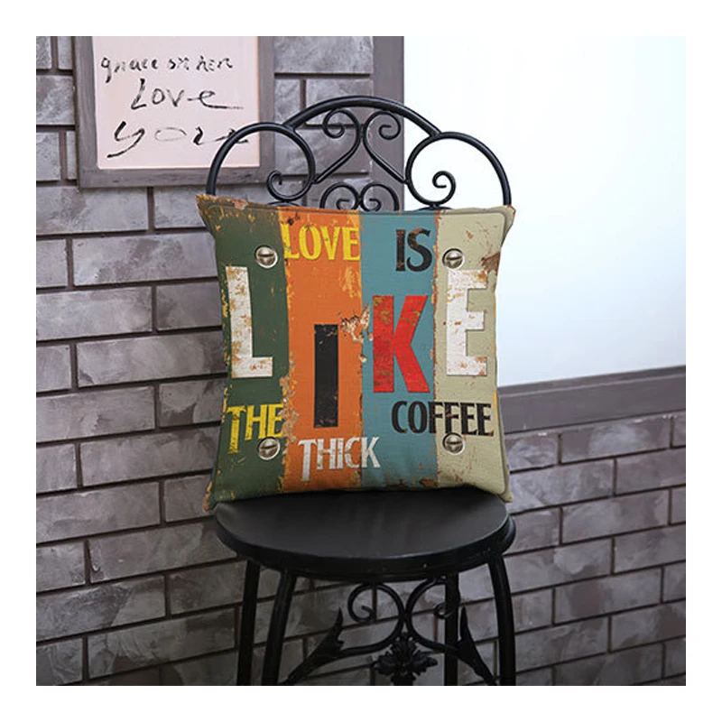 Ретро ностальгические буквы декоративные сиденья чехлы для подушек диван