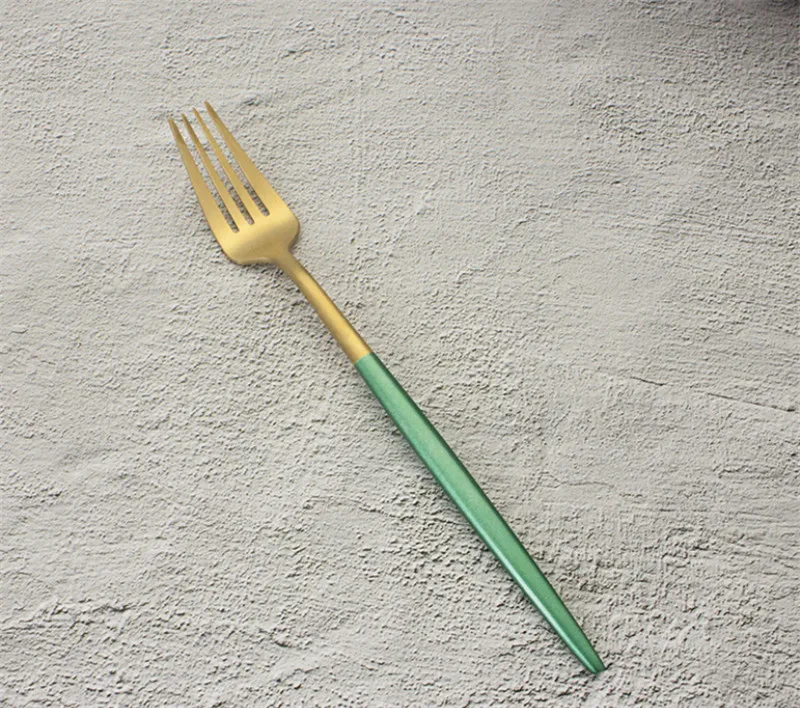 Столовый набор из нержавеющей стали 304 зеленые столовые приборы ножи вилка ложка