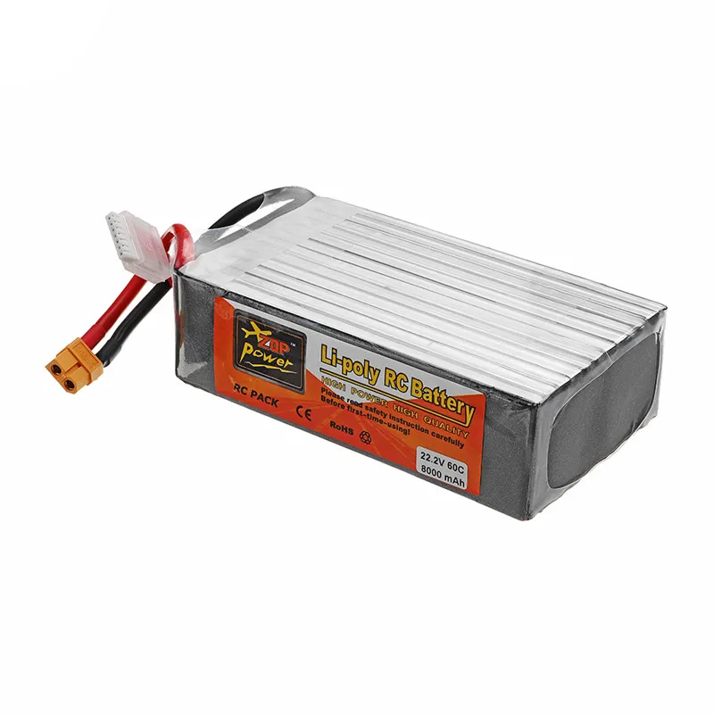 ZOP питания 22 2 V 8000 мА/ч 60C 6 S Перезаряжаемые Lipo Батарея с XT60 разъем для модели