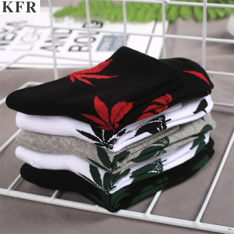 Хлопковые носки Харадзюку для скейтборда хип хоп кленовые с листьями женские