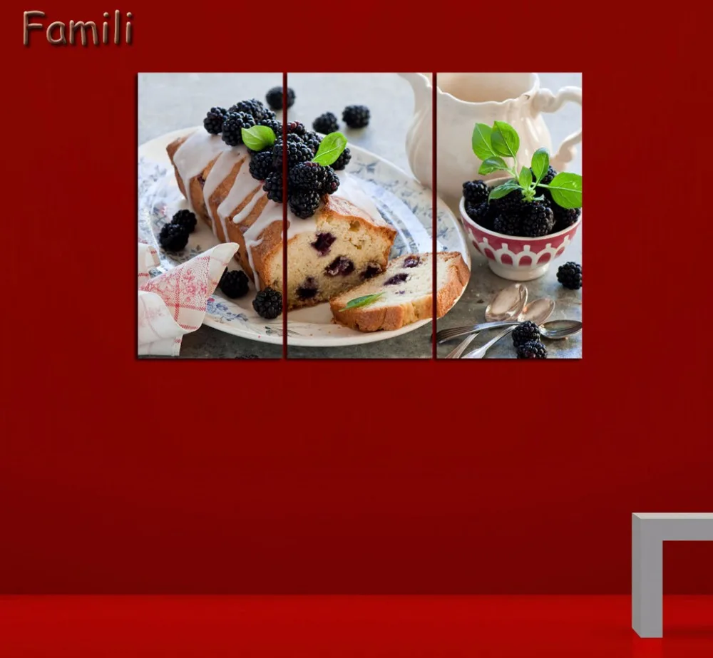 

3Pcs/set Food And Cup Of Modern Canvas Print Painting Wall Art Picture For Kitchen Room Decoration Artwork Unframed