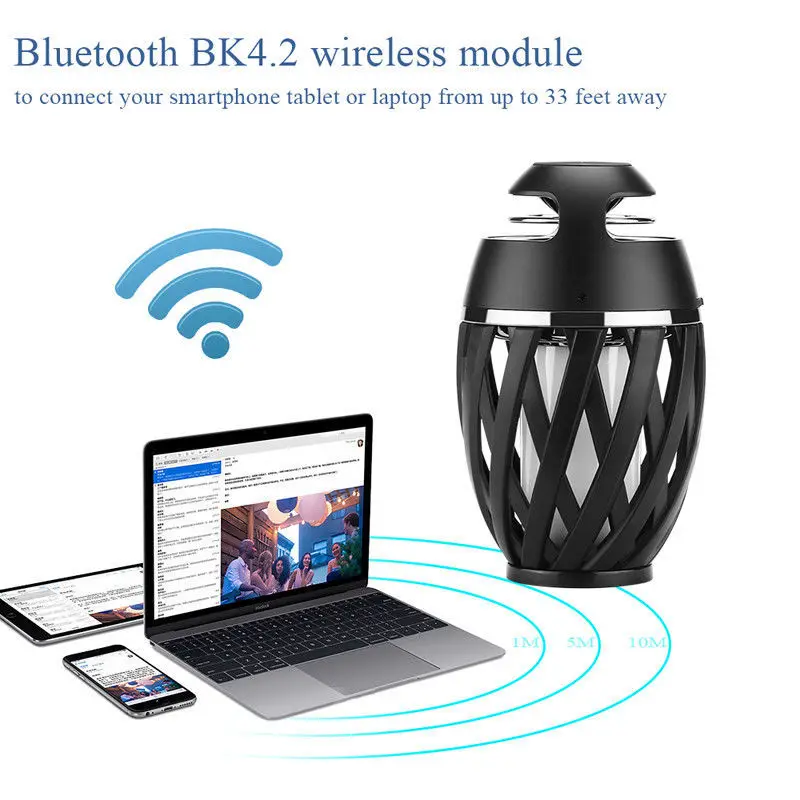Рождественский стильный светящийся светильник для костра Bluetooth динамик с пламенем светодиодный светильник