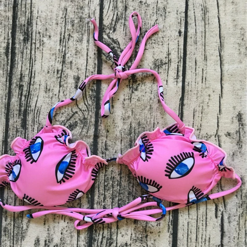 Взрывобезопасный Модный молодежный принт Бандаж с узлом на лямках пуш ап тонкий