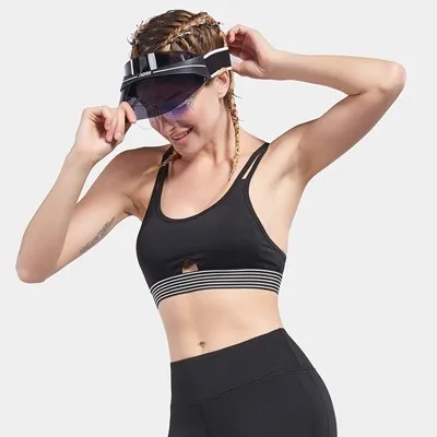 Black Sports Bra Спортивный бюстгальтер с подкладкой для йоги, пуш-ап, женский спортивный топ для фитнеса, Спортивное нижнее белье для пробежки тренировки, майка для бега, спортивная одежда - Цвет: Black Sports Bra