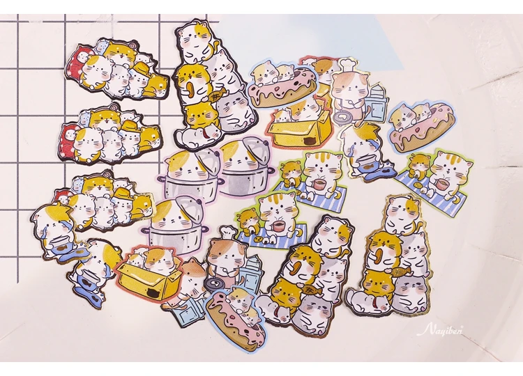 20 комплектов Kawaii канцелярские наклейки молочная коробка мультфильм кошка дневник планировщик декоративные мобильные наклейки Скрапбукинг DIY ремесло наклейки