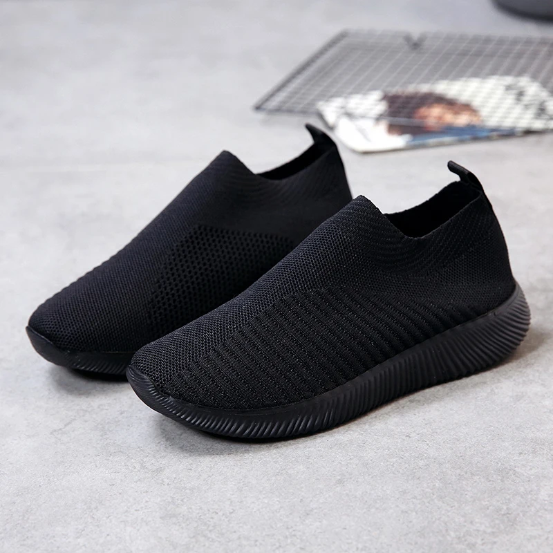 Weweya Size 43 Spring Sock Sneakers For Women Air Mesh Flat Shoes Girls Outdoor Super Light Walking Pink Black |