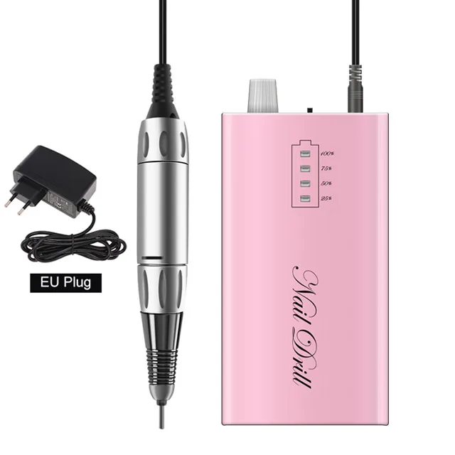Pink EU Plug TP283 iBelieve 36w 30000R Cordless Electric Nail Drill Machine Acrylic gel remover Nail File Drill Bits Ceramic Nail Art Equipment - Цвет: Pink EU Plug TP283