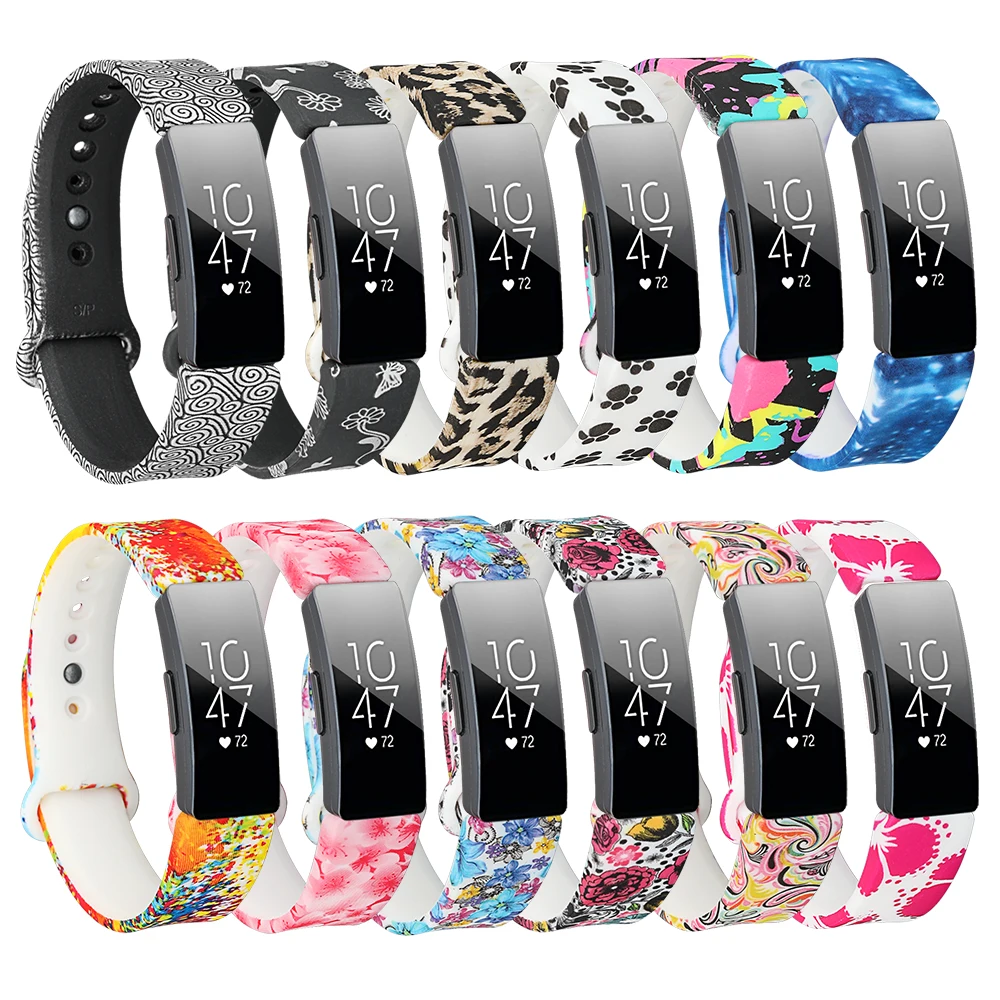 Силиконовый ремешок для Fitbit Inspire HR Flora, цветной смарт-ремешок для Fitbit Inspire/Inspire HR, аксессуары, маленький Ларг
